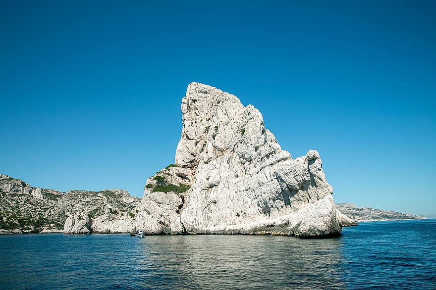 Archipiélago Frioul, Francia, mar, Oceano, formacion de roca, marsella, rock, azul, línea costera, acantilado, agua