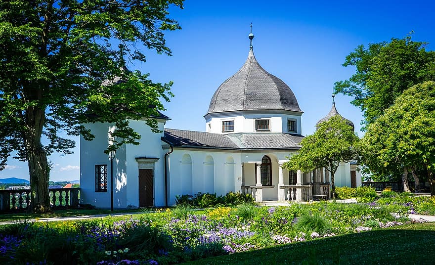 Pavilion, Garden, Monastery Kremsmünster, Garden Pavilion, Kremsmünster, Building, Monastery, Historically, Upper Austria, Austria