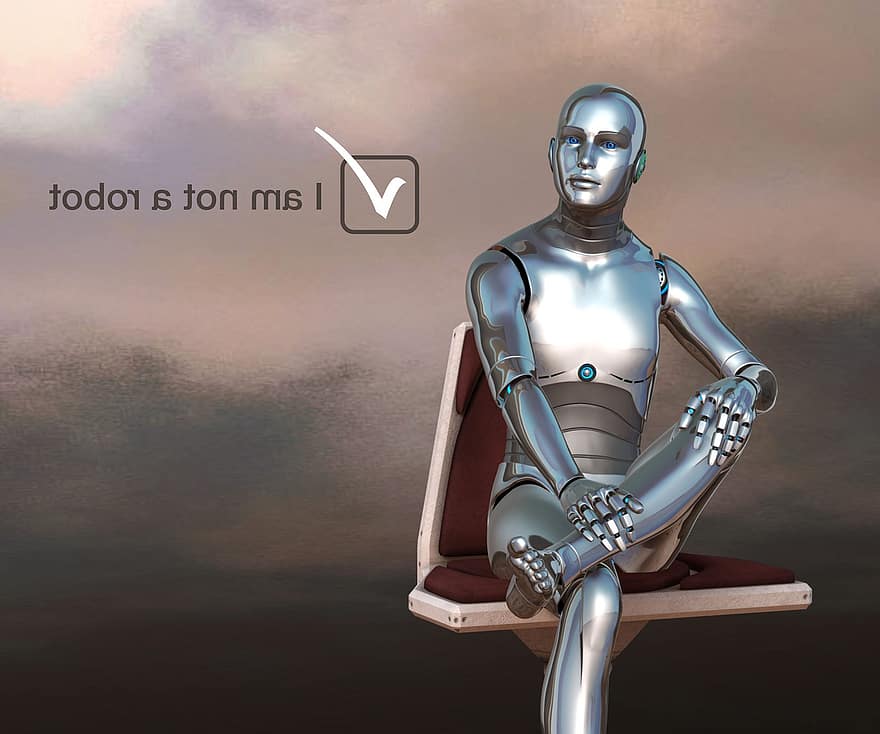 robot, android, Recaptcha, robòtica, automatització, artificial, cyborg, ai, bot, seguretat, Robot marró