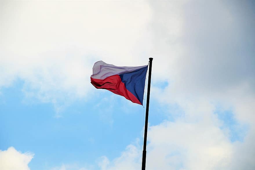 bandeira, símbolo, República Checa, Estado, nação, patriotismo, azul, dom, vento, marco nacional, dia