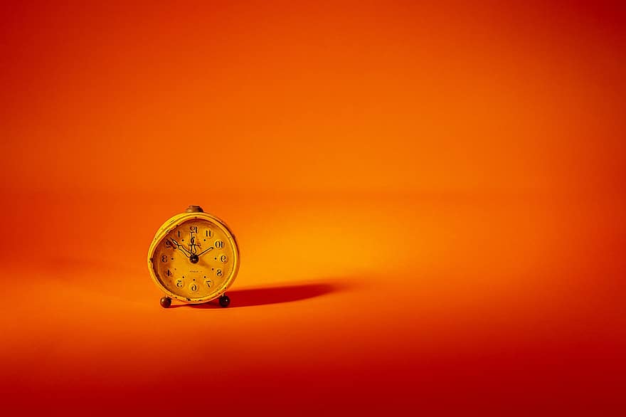 Clock, Vintage, Orange, Time, Hours, Minutes, Old, Retro, Background