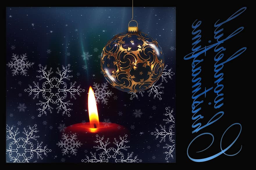 blahopřání, svíčka, sněhové vločky, příchod, strom, strom dekorace, vánoční strom, dekorace, Vánoce, Štědrý večer, světlo