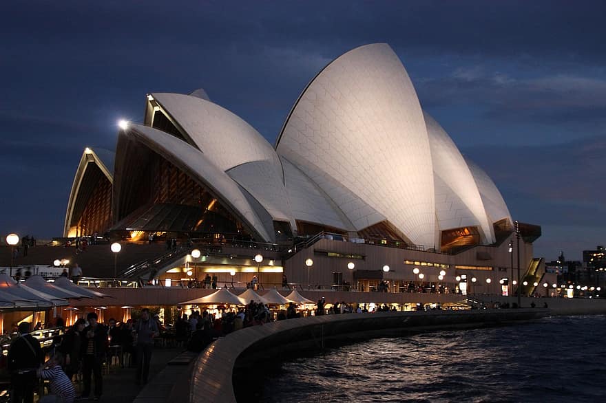 òpera, posta de sol, sydney, Austràlia, teatre, referència