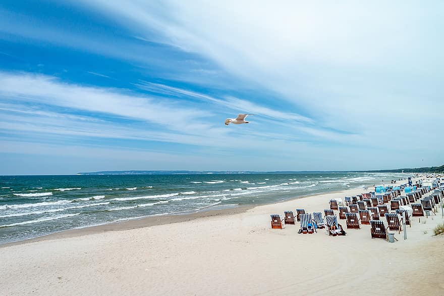 costa, mare Baltico, spiaggia, mare, sabbia, paesaggio, natura, acqua, vacanze, cielo, umore