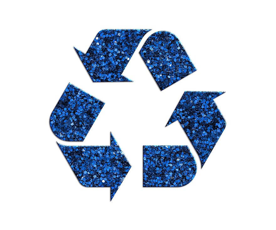 reciclar, símbolo, glitter, Brilho azul, reciclando, abstrato, clip art, imprimível, vintage, retrô, arte