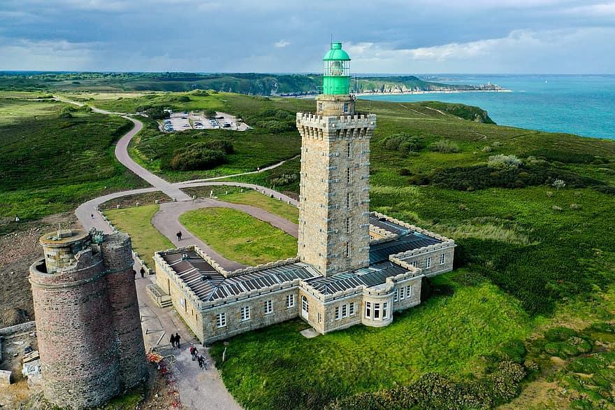 vuurtoren, uitkijktoren, Stoneworkds, toren, weide, velden, zee, oceaan, kust, landschap, Bretagne