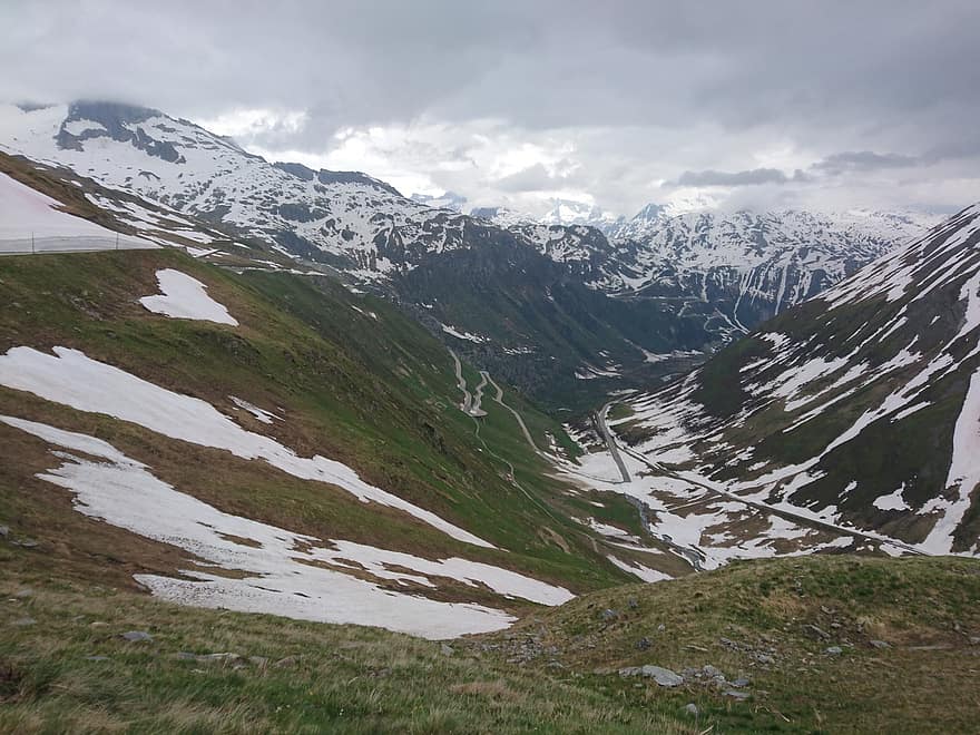 Mountain, Nature, Travel, Trip, Landscape, Swiss, Swiss Alps, Switzerland, Roads, Peaks, Sky
