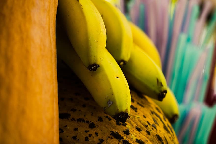 banaani, hedelmät, ruoka, keltainen hedelmä, tuottaa, orgaaninen, trooppinen, terve, vitamiini, luonnollinen