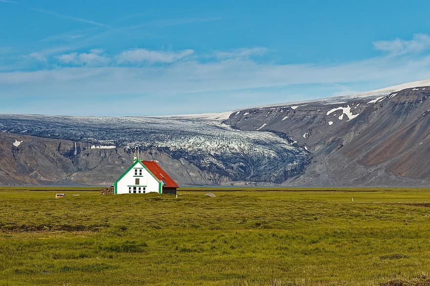 Iceland, Geisterhaus, Hvitarvatn, Kjalvegur, Hov, Haus, Hütte, Einsam, Haunted House, Gletscher