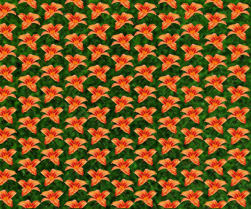 Background, Wallpaper, Flowers, Green, Abstract, Orange, Flower Background, Flower Wallpaper, Petals, Stem, Seamless