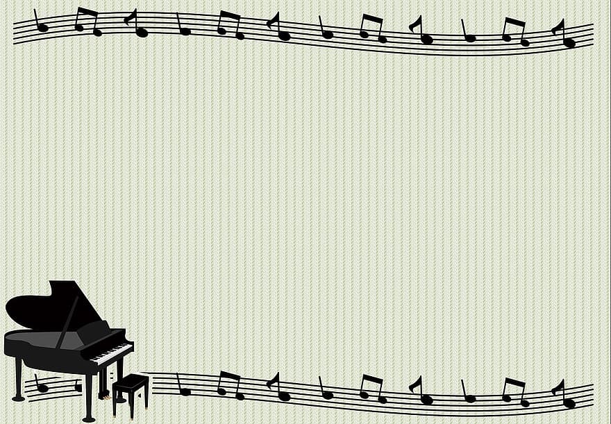 musik baggrund, musik notat, digitalt papir, klaver, melodi, struktur, scrapbog, mønster, musikalsk, papir, score