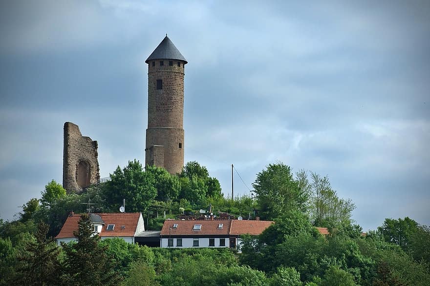 замък, кула, архитектура, сграда, руини, Kirkel