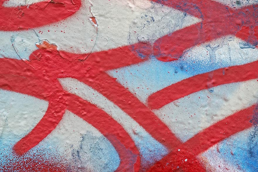 Textur, Muster, abstrakt, Hintergrund, bunt, Graffiti, Wand, rot, Weiß, Blau, Farbe