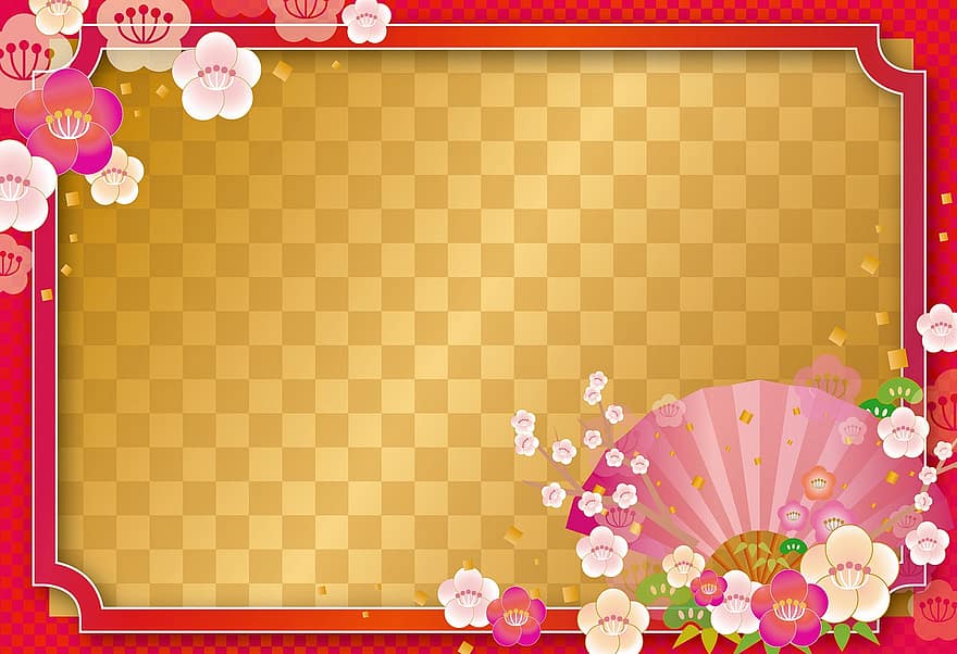 Japanese Background, Japan Pattern, Bamboo, Floral, Fan, Sakura, Japan, Fabric, Crane, Japanese, Happiness