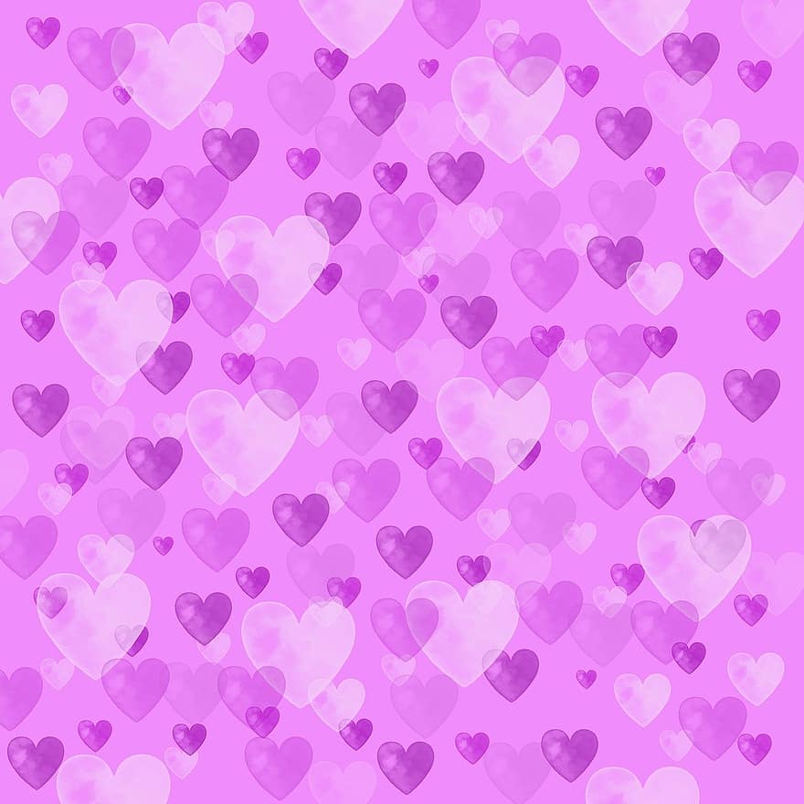 Herzen, Lila Hintergrund, Herz Hintergrund, romantisch, Hintergrund
