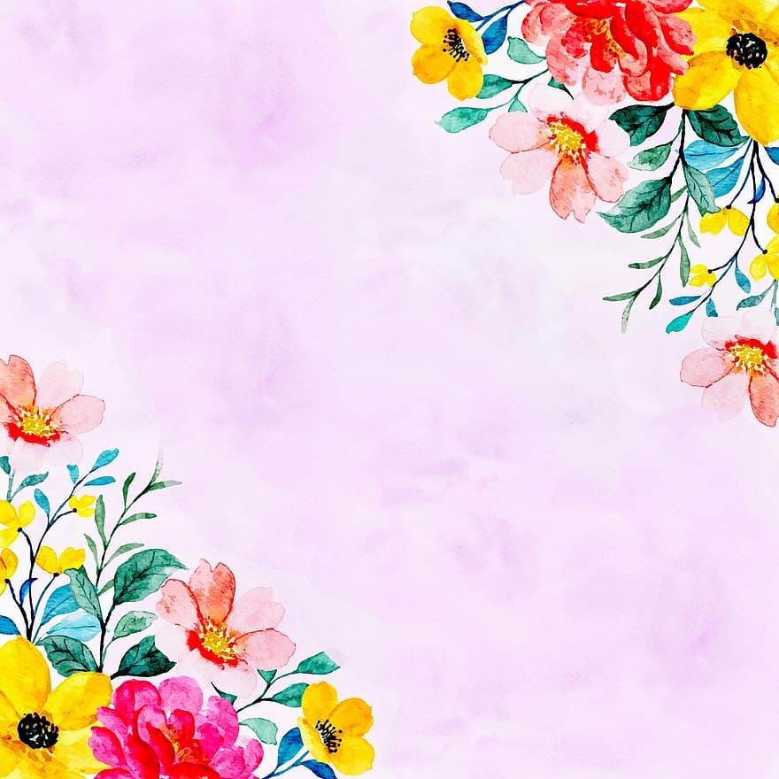 Flowers, Scrapbook Paper, Digital Paper, Watercolor Florals, Watercolor Background, Texture, flower, backgrounds, decoration, pattern, plant