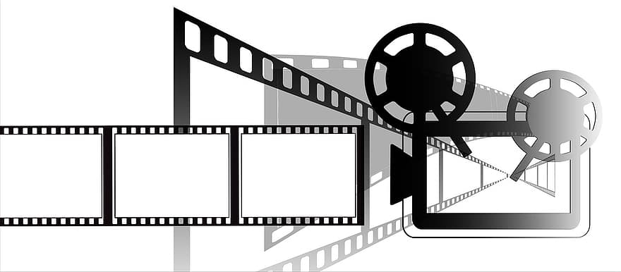 Film Projector, Movie, Projector, Movie Theater, Theatre, Filmstrip, Video, Recording, Media, Multicoloured, Demonstration