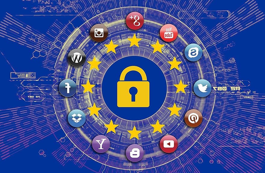 소셜 미디어, gdpr, 통신, 제어 장치, 일반, 정체, 정보, 유럽 ​​사람, 은둔, 보호, 규제