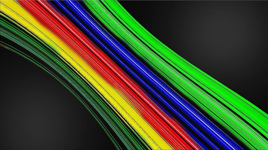 Fiber Optic Cable, Rainbow Colors, Background, Abstract, Design