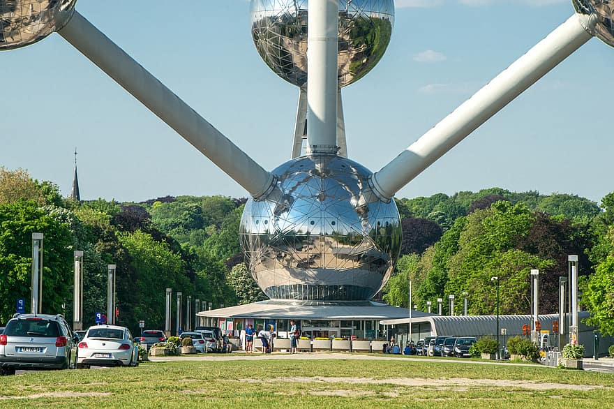 Atomium, Brüsszel, park, tájékozódási pont, Belgium, Európa