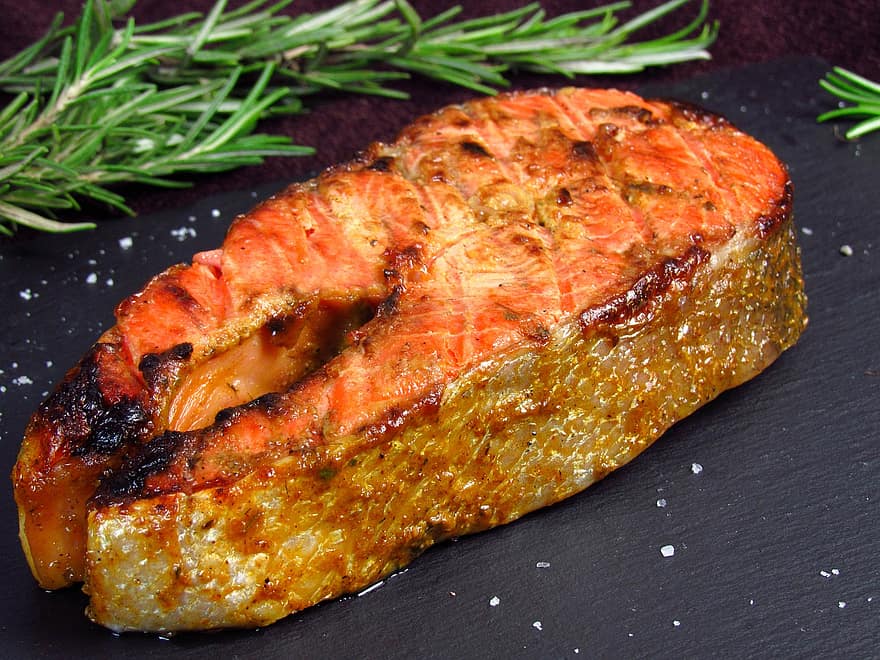 Salmon, Fish, Food, Rosemary, Grilled Salmon, Dinner, Dish, Meal, Cuisine, Delicious, Tasty