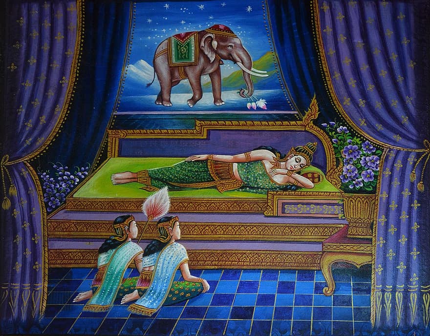 Buddha, Sleeping, Lying Down, Elephant, Picture, Adoration, Worship, Buddhism, Religion, Culture, Buddhist