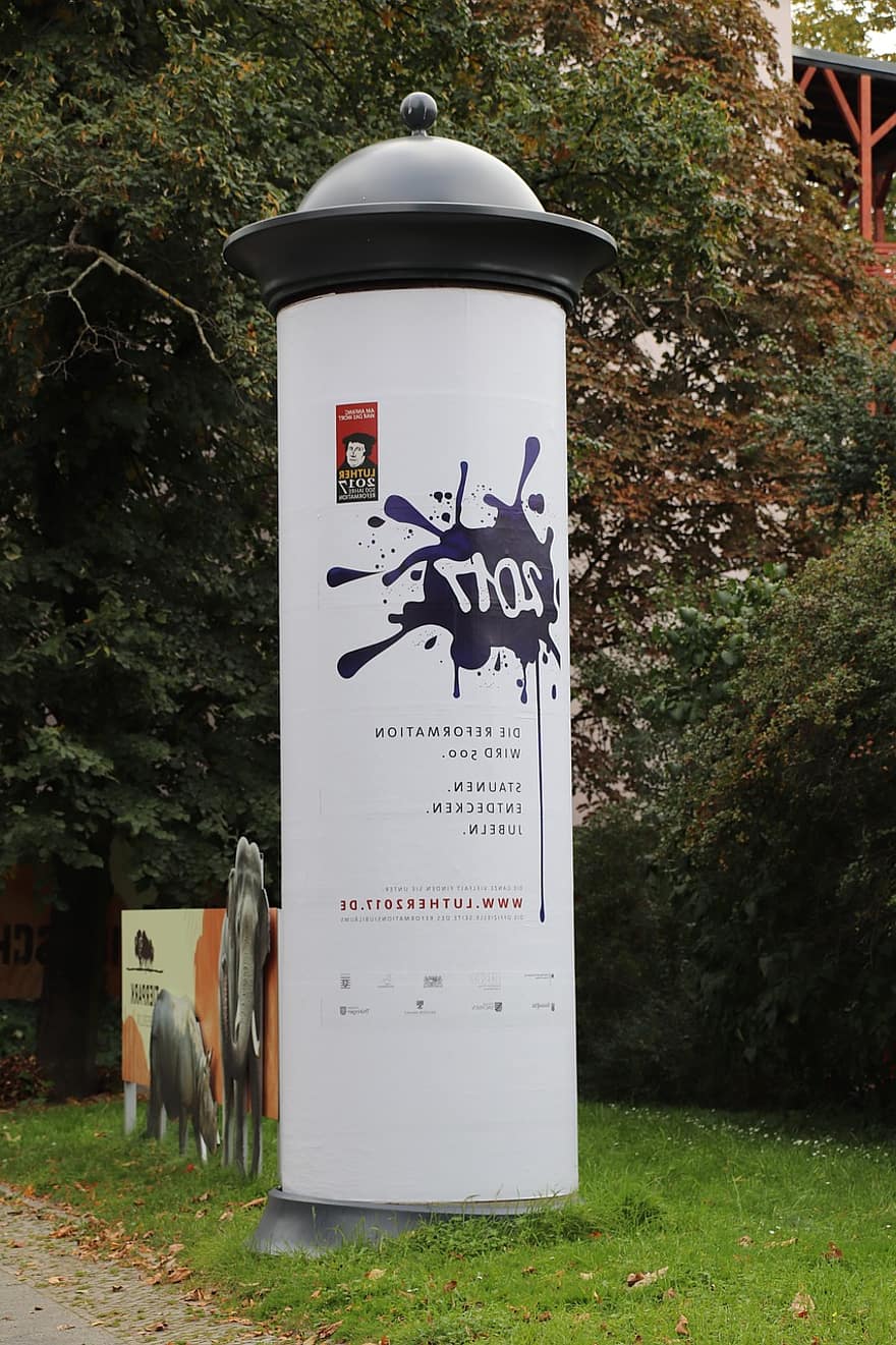 pilar publicitário, Berlim, em formação, poster, notícia, litfaß, placard, postagem, pilar, jardim zoológico, escudo