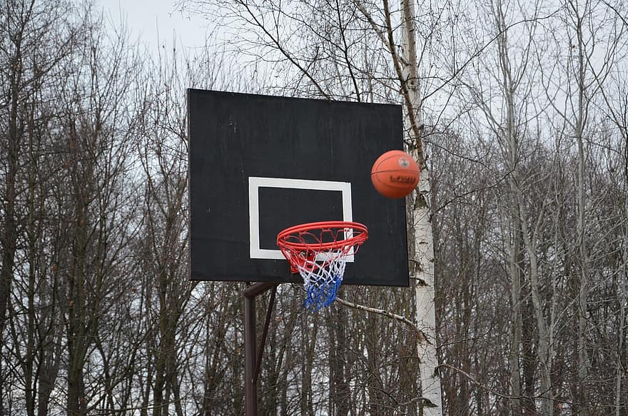 bàsquet, Aro, pilota, esports, joc, llançar, Tir de bàsquet, pista de bàsquet, a l'aire lliure
