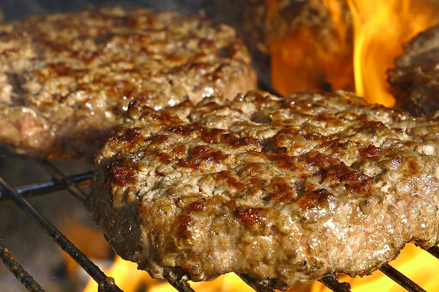wołowina, mięso, grill, pieczenie na rożnie, gotowanie, jedzenie, danie, posiłek, ogień, grillowany