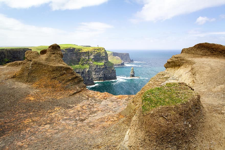 natura, mare, viaggio, destinazione, oceano, turismo, all'aperto, Clare, Irlanda, le scogliere di Moher