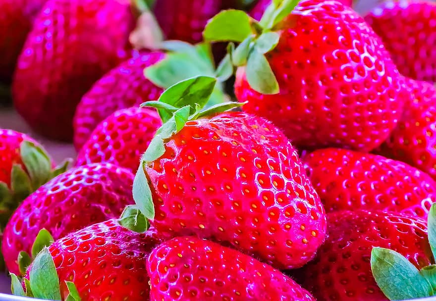 jordgubbe, frukt, röd, utsökt, näring, bär, diet, färsk, hälsosam, mat, jordgubbar