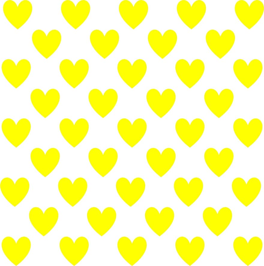 Herzen, Gelb, Muster, Design, wiederholen, abstrakt, kreativ, Hintergrund, Dekoration, Zitrone, Weißer Knusper