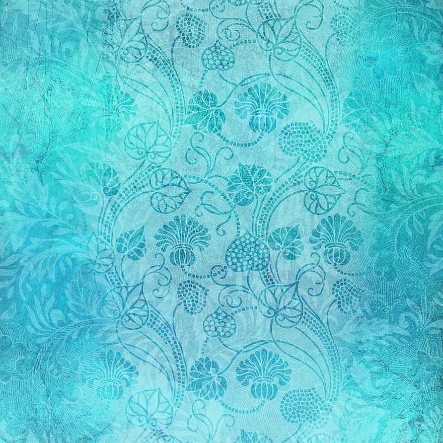 Blau, Blumen-, Hintergrund, Sammelalbum, Muster, Blumen, dekorativ, Design, Scrapbooking