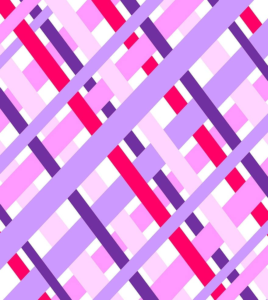 diagonal, guingán, geométrico, rayas, rosado, púrpura, Violeta, magenta, lavanda, blanco, textura