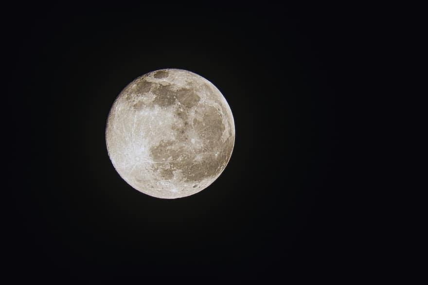 місяць, повний місяць, ніч, місячне світло, вечірній, темний, небо, супутник, астрономія, планети, простору