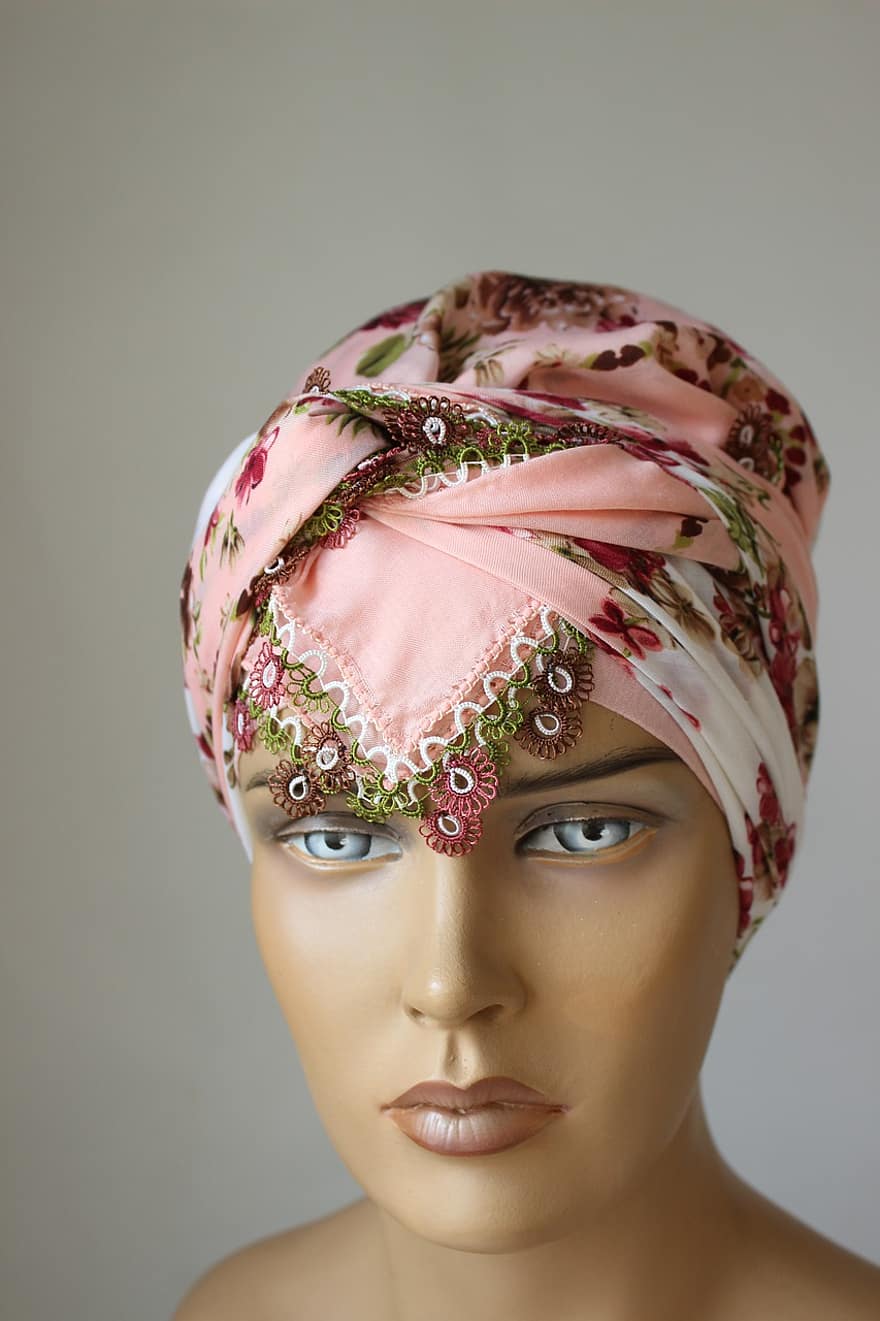 kvinde, mannequin, halstørklæde, Tichel, turban, hijab, tyrkisk, årgang, binde, mode, glamour