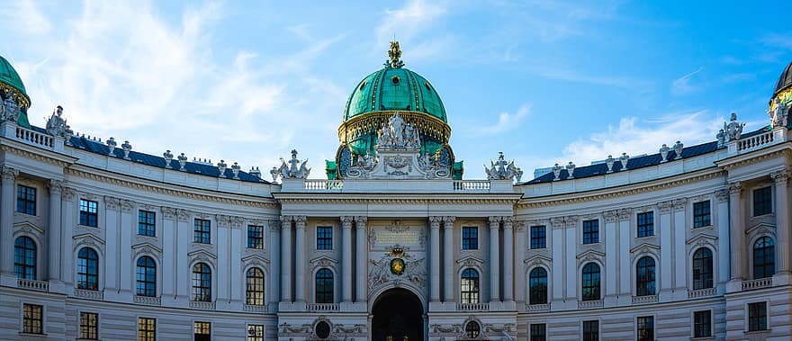 Bécs, hofburgi császári palota, Birodalom, császári, főváros, világörökség része, tájékozódási pont, Ausztria, monarchia, franz josef, nemzeti könyvtár