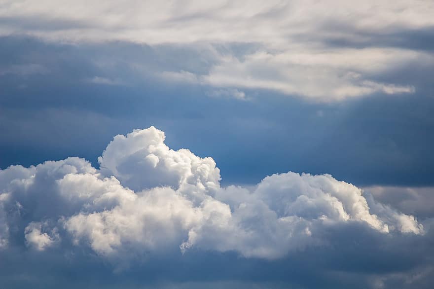 hemel, wolken, stapelwolk, witte wolken, toneel-, atmosfeer, zuurstof, lucht, cloudscape, bewolkt, daglicht