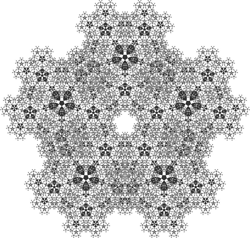 fractal, fonas, priekinio plano, gėlė, spalvos, struktūrą, geometrija, penkiakampis