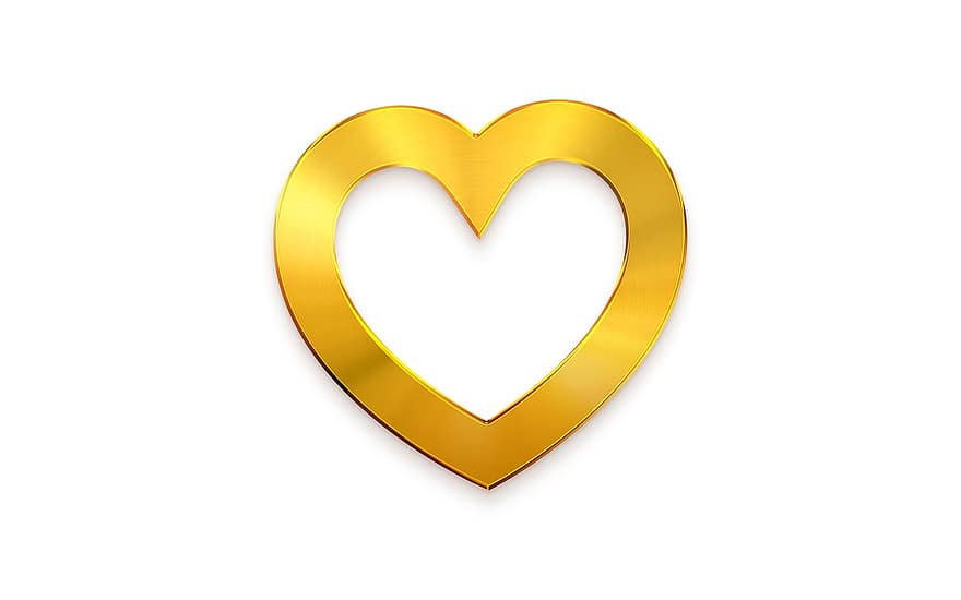 gull hjerte, gyldent hjerte, logo, ikon, Gull ikon, gulllogo, logo design, Kunst, kjærlighet, hjerteform, symbol
