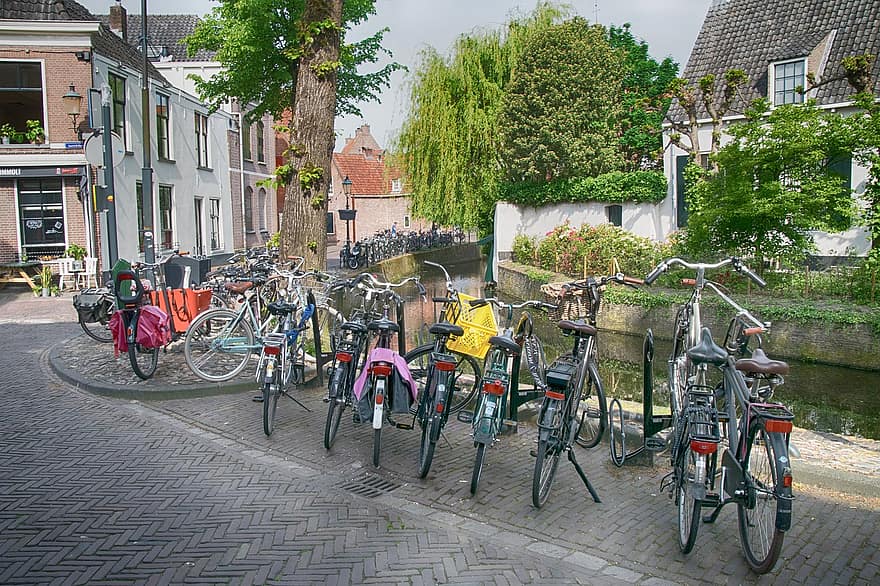 cyklar, nederländerna, gata, Cyklar