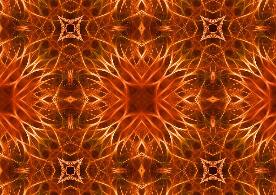 kaleidoskop, mønster, skjema, abstrakt, bakgrunn, ordning, struktur, farge, design, oransje, brun