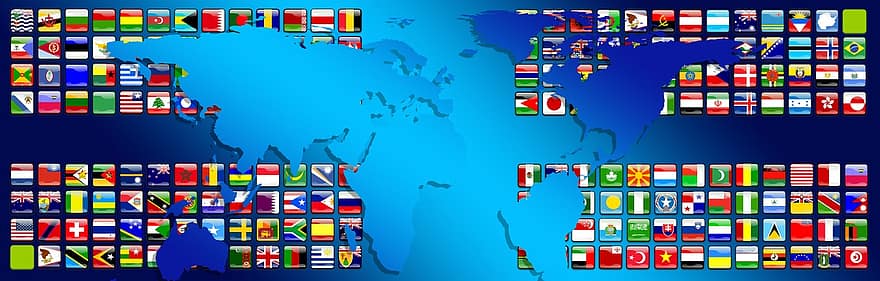 Banner, Header, Flags, Country, Continents, Earth