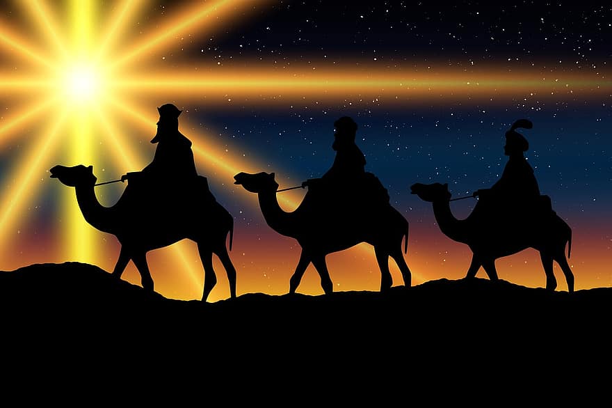 святих трьох царів, святий, царі, зірка Віфлеєма, пуансеттія, верблюд, їздити, Три шляхи, шляхи, мельхіор, каспар