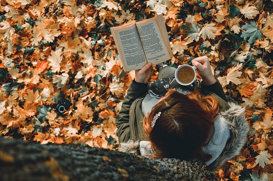 чтение, книга, изучение, учусь, женщина, чай, девушка, страницы, роман, природа, спокойный