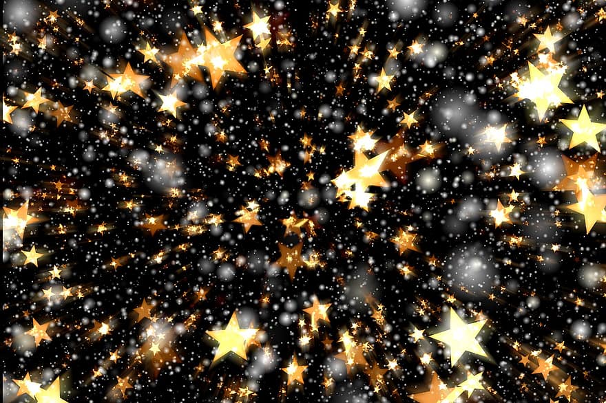 fons, Resum d'estrelles, Nadal, bokeh, llums, neu, decoració, estrella, advent