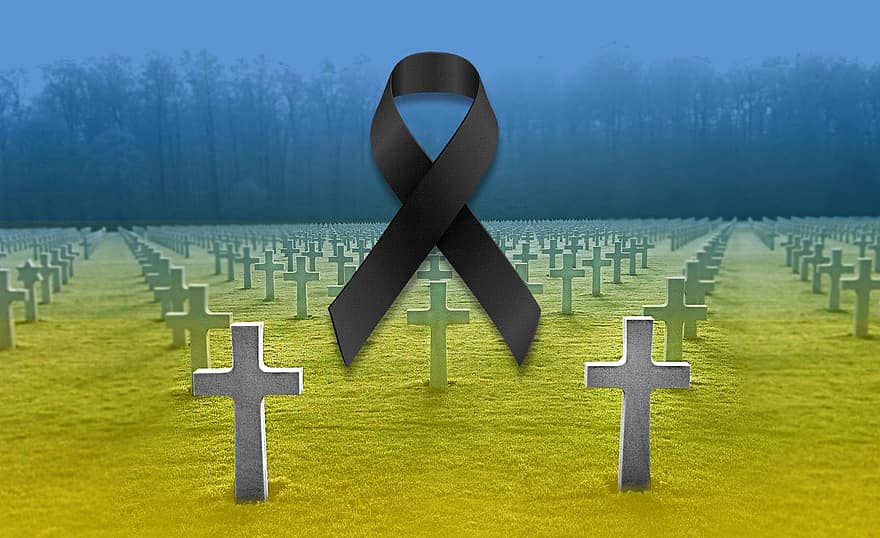 Украйна, спокойствие, дом, военно гробище, гробище, почетно гробище, гробове, военен, Черен лък, паметник, солидарност