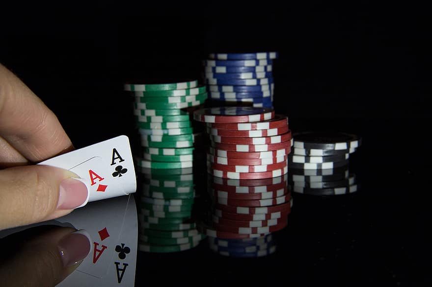 ász, kártyák, szerencsejáték, póker zseton, kaszinó, kártyázás, fogadás, blackjack, póker, játékpénz, játszma, meccs