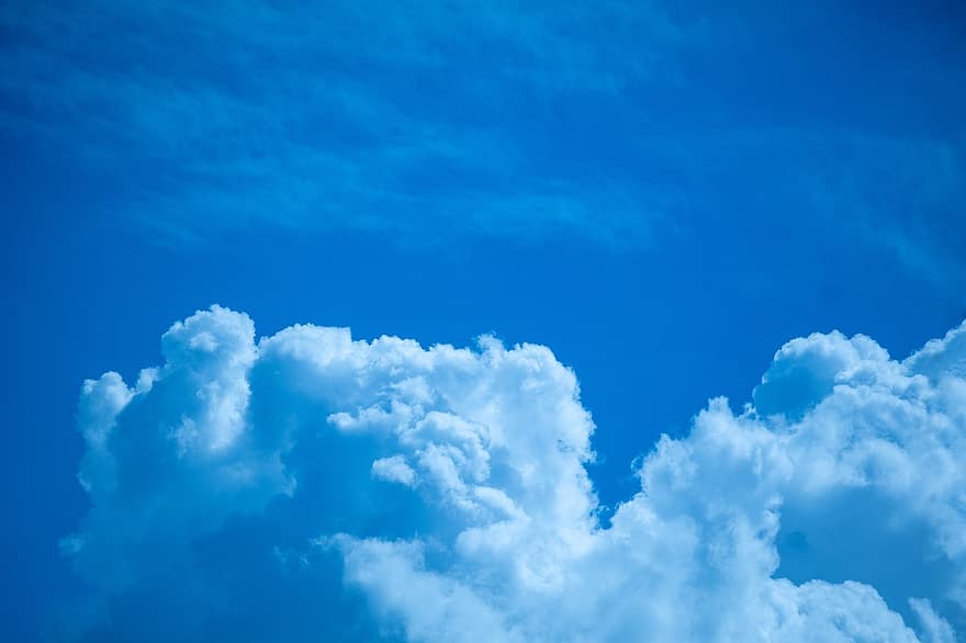niebo, chmury, atmosfera, cumulus, chmury Cumulus, cloudscape, niebieskie niebo, dzień, Natura