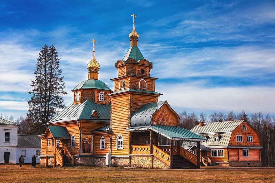 Nikandrova Pustyn, Cathedral, Monastery, Temple, Buildings, Architecture, Facade, Landmark, Historical